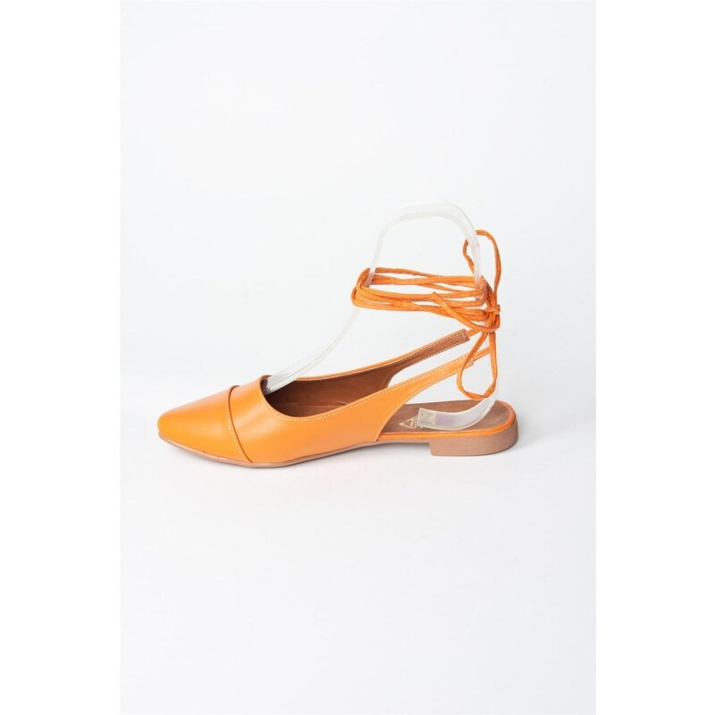 Fox Shoes Orange Women's Tied Ankle Flats shoes