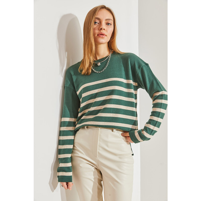 Bianco Lucci Women's Striped Sweater