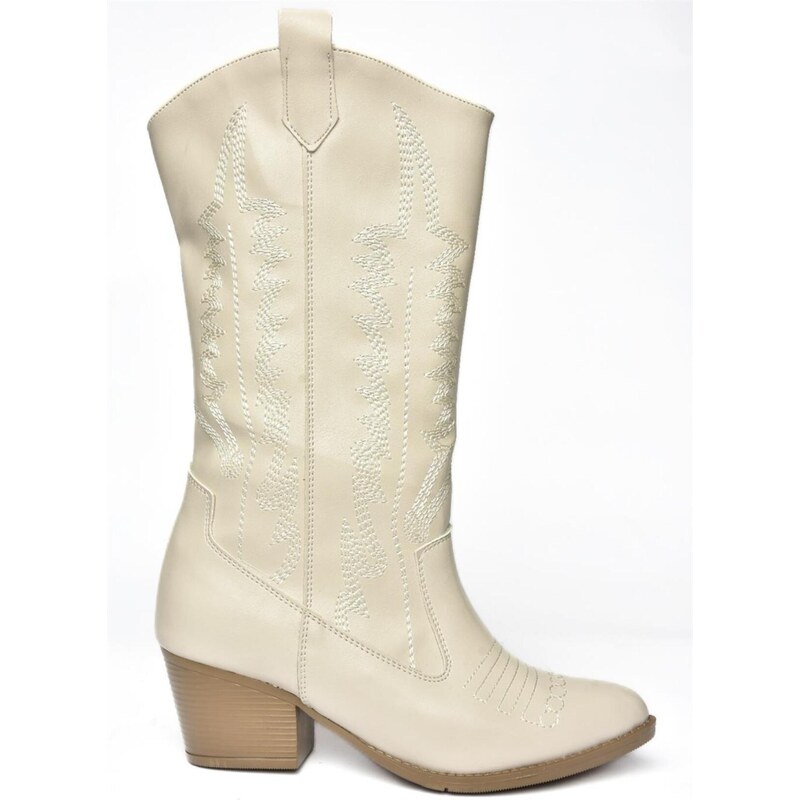 Fox Shoes R973934009 Women's Beige Low Heeled Boots