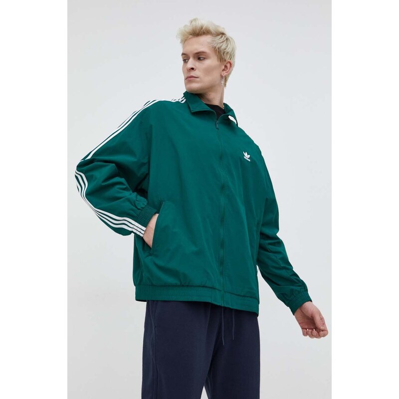 Halenka adidas Originals pánská, zelená barva, přechodná, IT2494