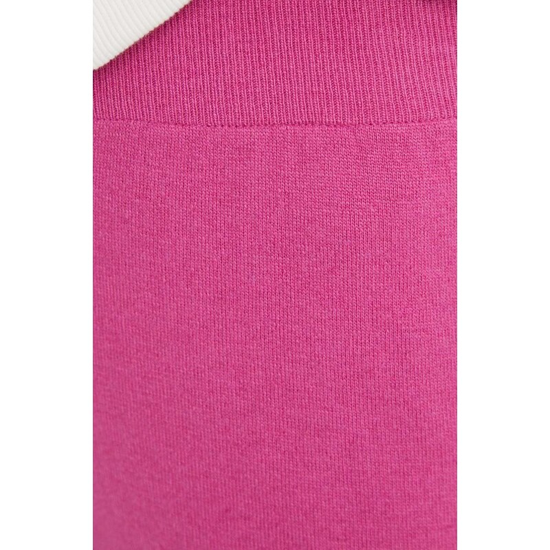 Tepláky s příměsí vlny United Colors of Benetton růžová barva
