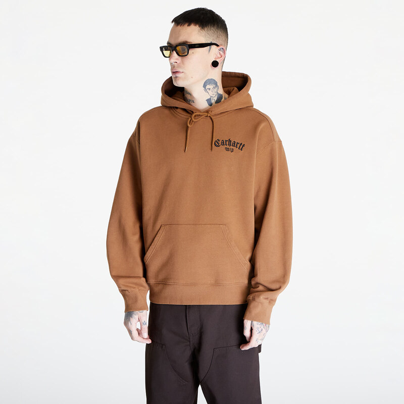 Carhartt WIP Hooded Onyx Script Sweat UNISEX Hamilton Brown/ Black