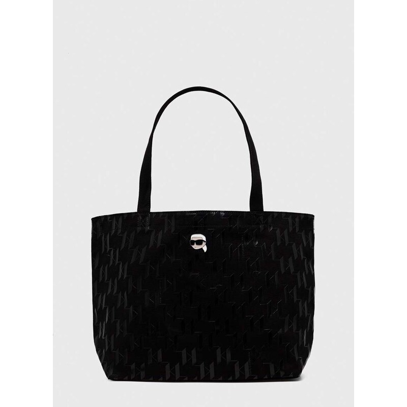 Bavlněná kabelka Karl Lagerfeld černá barva