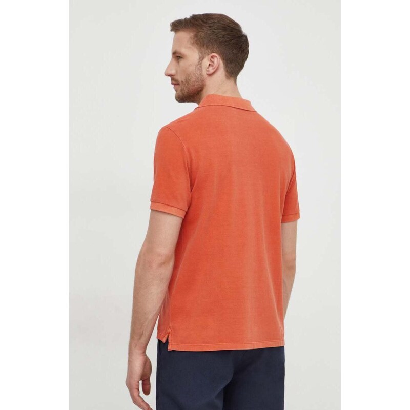 Bavlněné polo tričko Pepe Jeans oranžová barva