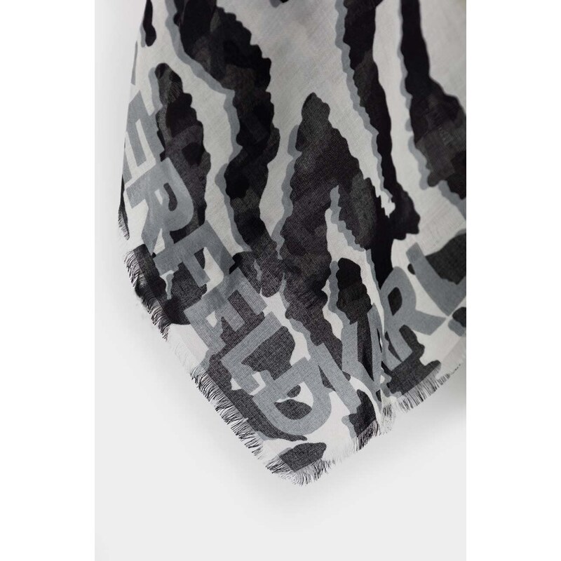 Hedvábný šátek Karl Lagerfeld černá barva