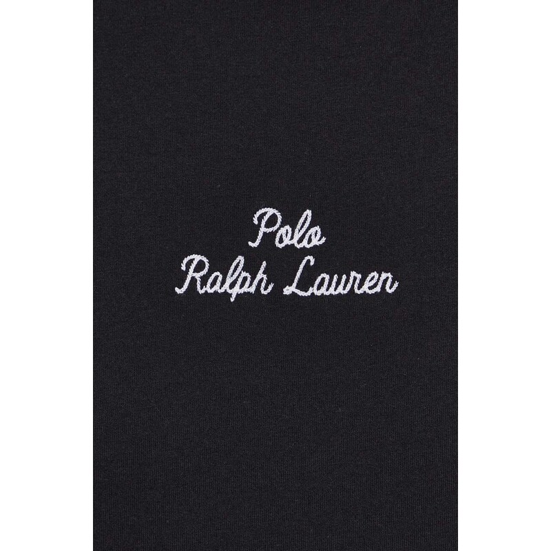 Bavlněné tričko Polo Ralph Lauren černá barva