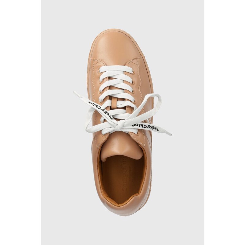 Kožené sneakers boty See by Chloé Essie béžová barva, SB39210A