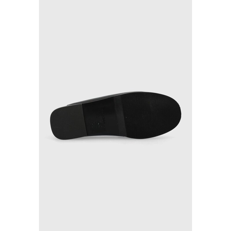 Kožené mokasíny See by Chloé Monyca dámské, černá barva, na plochém podpatku, SB42010A