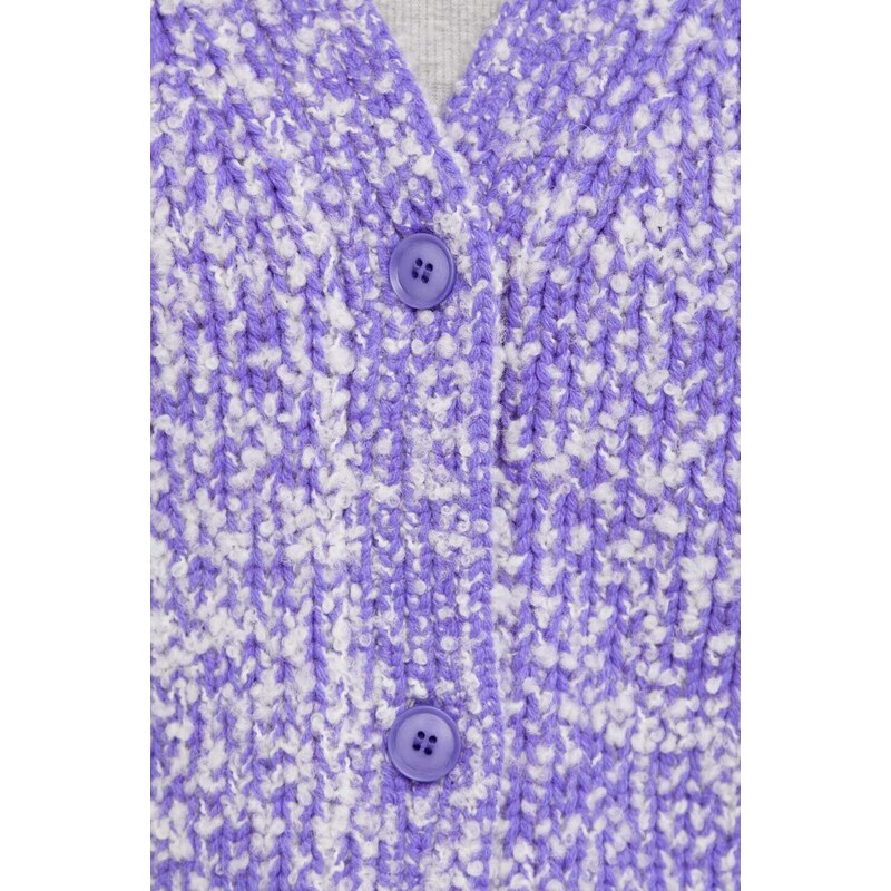 Vlněný svetr Samsoe Samsoe ARIA fialová barva, hřejivý, F23400052