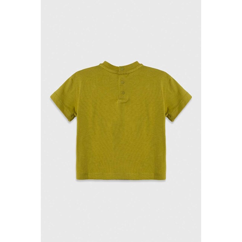 Bavlněné dětské tričko Emporio Armani zelená barva, s potiskem