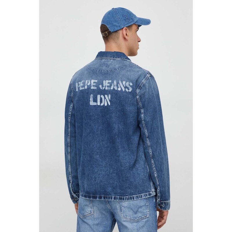 Džínová bunda Pepe Jeans Luka Stencil pánská, přechodná