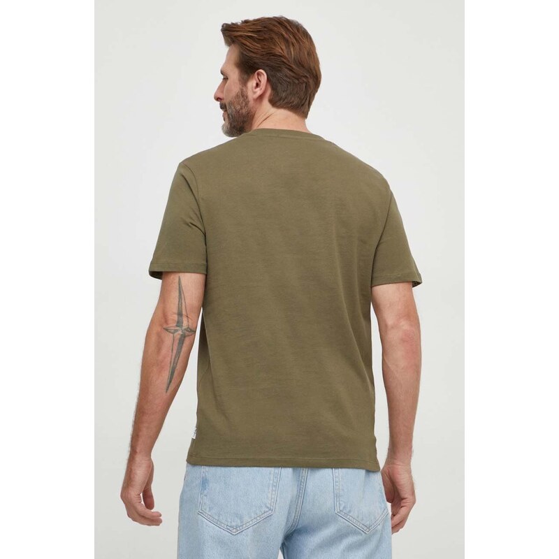 Bavlněné tričko Pepe Jeans Chris zelená barva, s potiskem
