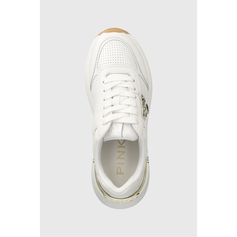 Kožené sneakers boty Pinko SS0019 P001 Z1B bílá barva, Gem 01