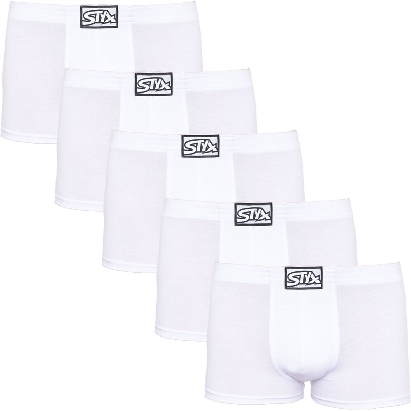 5PACK pánské boxerky Styx klasická guma bílé (5Q1061)