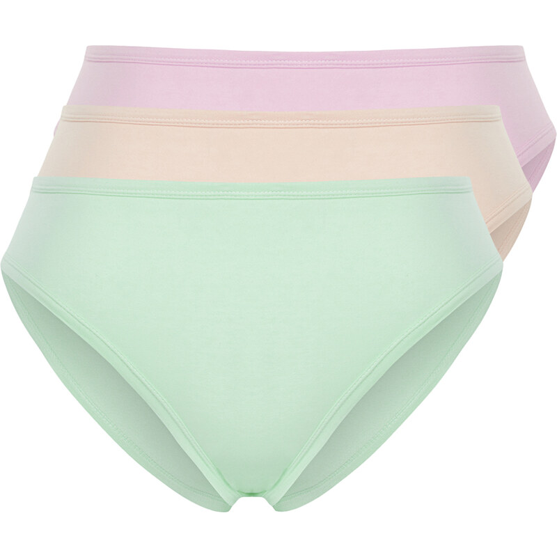 Trendyol Curve Lilac-Mint-Powder Packaged Panties