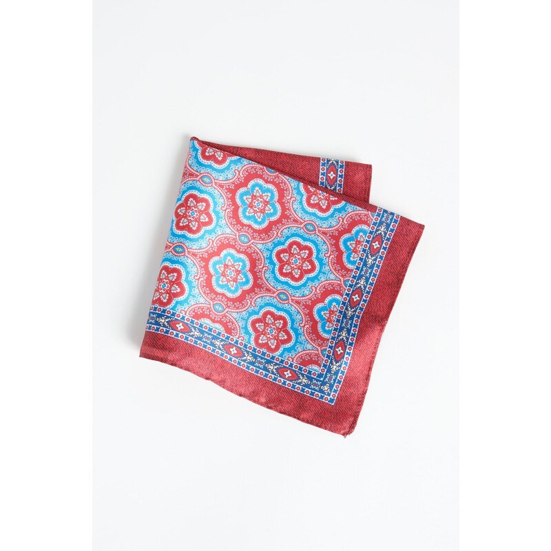 ALTINYILDIZ CLASSICS Men's Claret Red Patterned Handkerchief