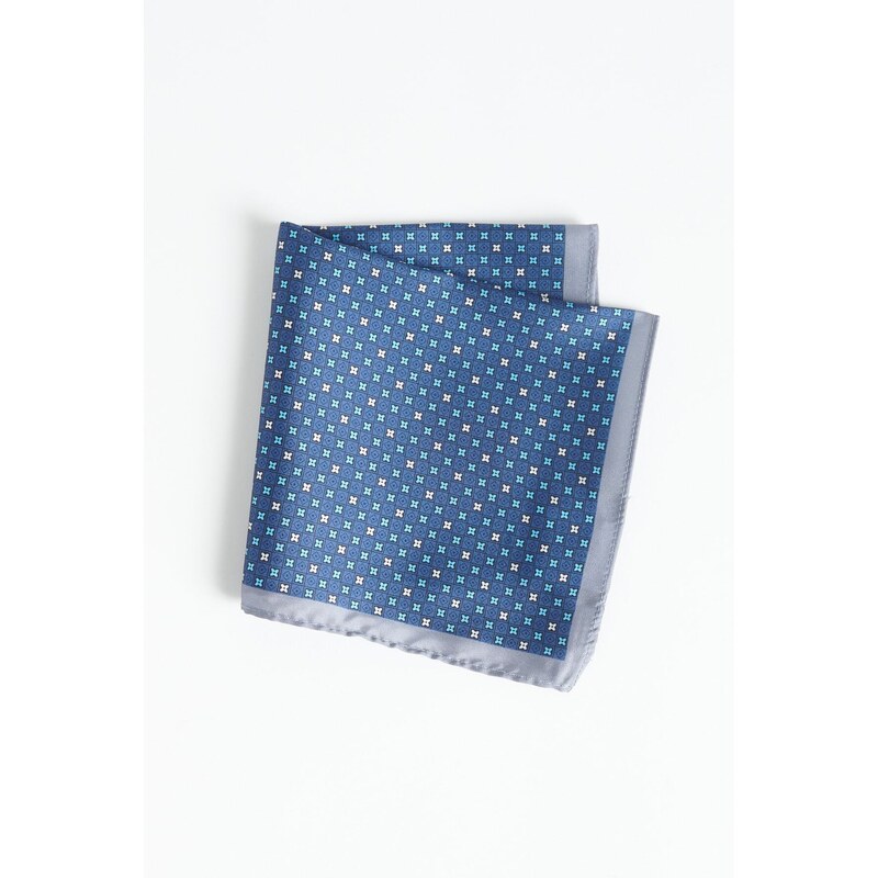 ALTINYILDIZ CLASSICS Men's Navy Blue-Grey Patterned Handkerchief