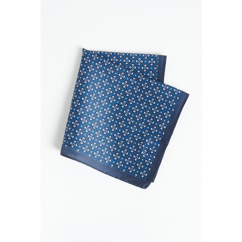 ALTINYILDIZ CLASSICS Men's Navy Blue-Grey Patterned Handkerchief