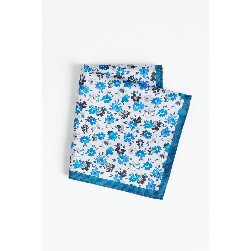 ALTINYILDIZ CLASSICS Men's Grey-blue Patterned Handkerchief