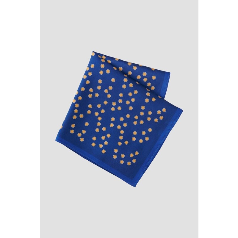 ALTINYILDIZ CLASSICS Men's Navy-Yellow Patterned Navy Blue Yellow Classic Handkerchief