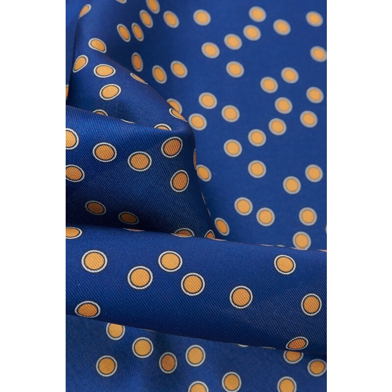 ALTINYILDIZ CLASSICS Men's Navy-Yellow Patterned Navy Blue Yellow Classic Handkerchief