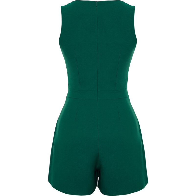 Trendyol Green Mini Short Skirt Belt Detailed Woven Jumpsuit