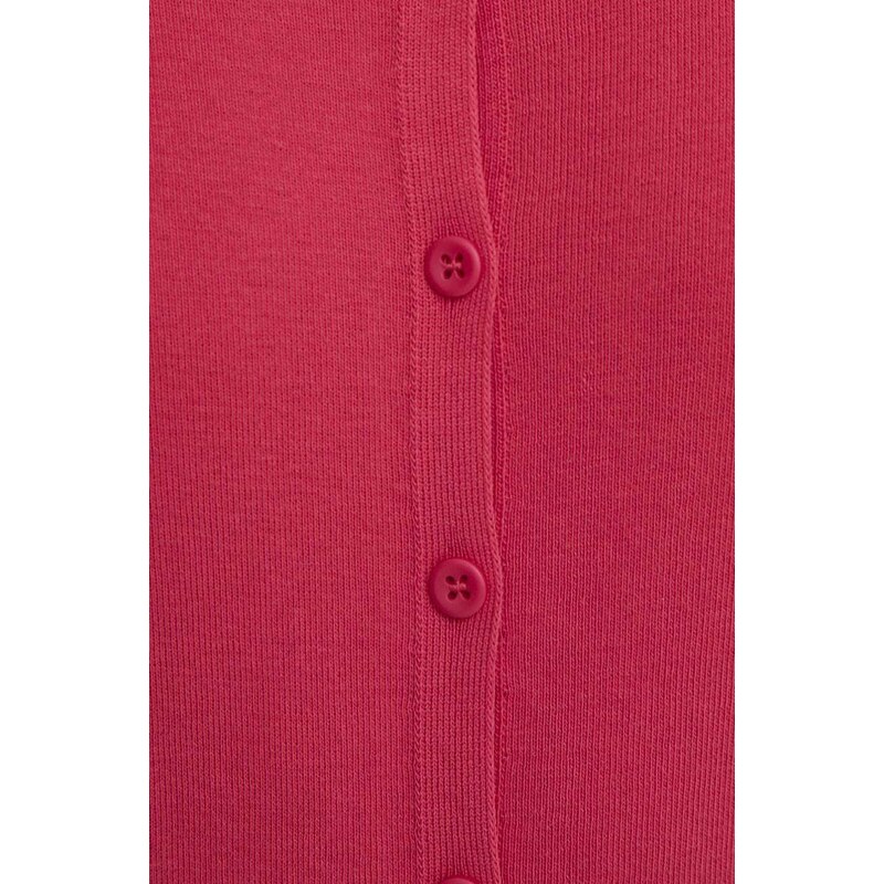 Bavlněný kardigan United Colors of Benetton růžová barva, lehký