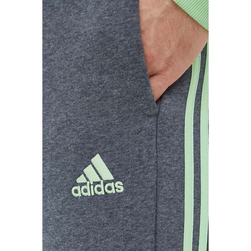 Tepláky adidas šedá barva, melanžové, IN0343