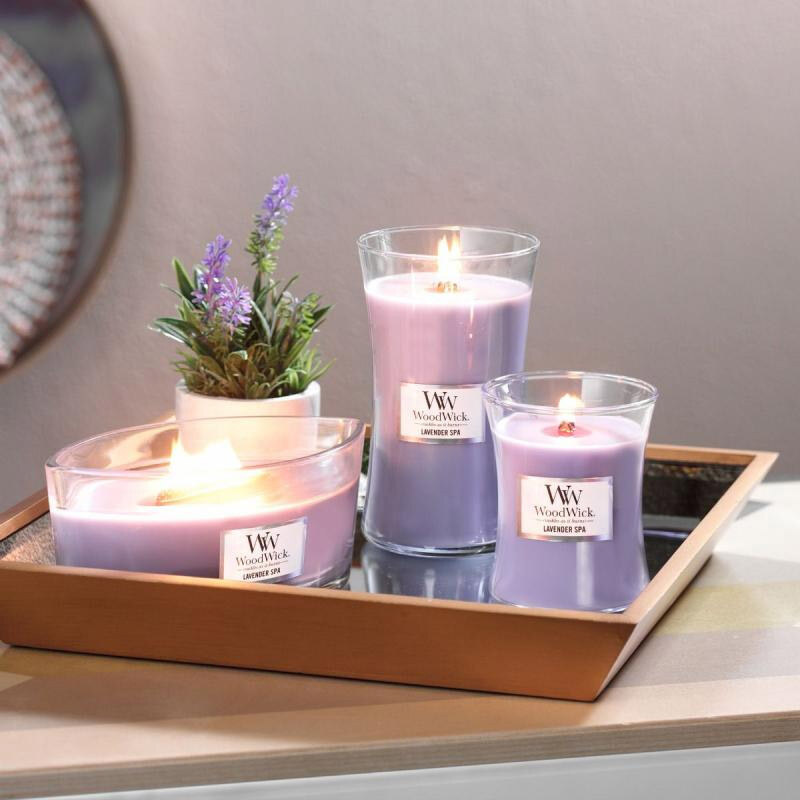 WoodWick – svíčka Lavender Spa (Levandulová lázeň)