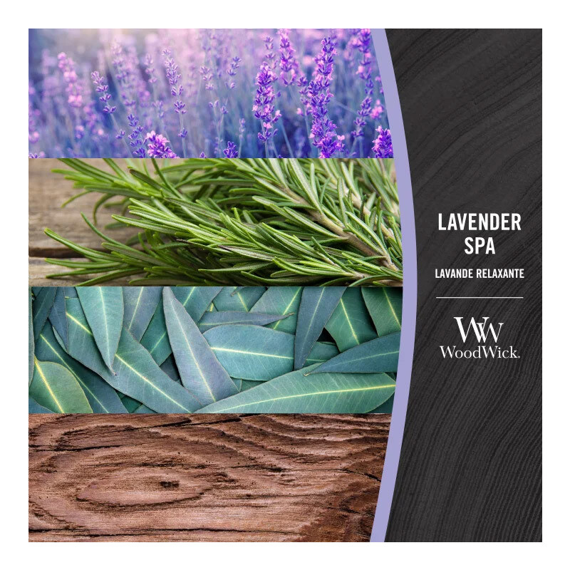 WoodWick – svíčka Lavender Spa (Levandulová lázeň)