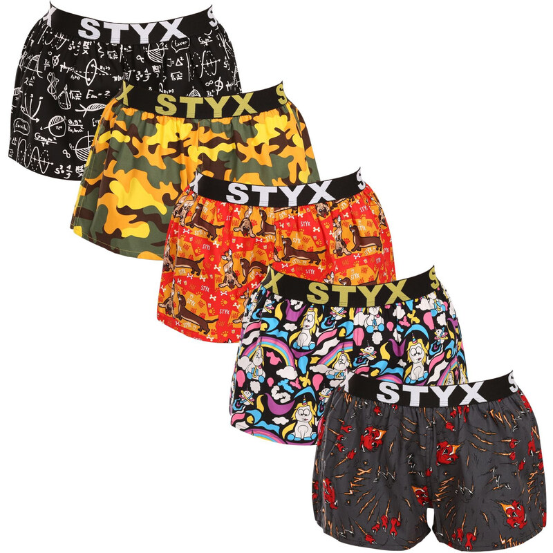 5PACK dámské trenky Styx art sportovní guma vícebarevné (5T1182492) 89041107