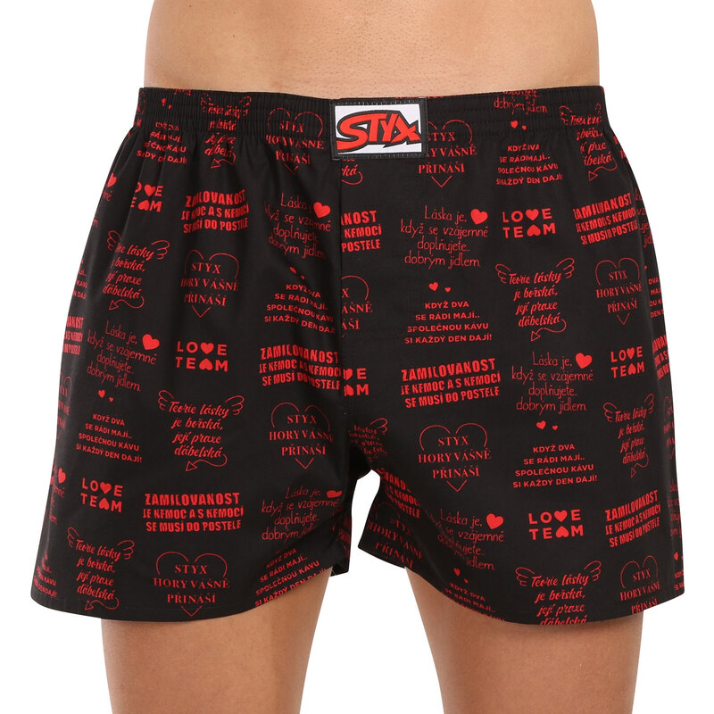Pánské trenky Styx art klasická guma Valentýn texty (A1757)