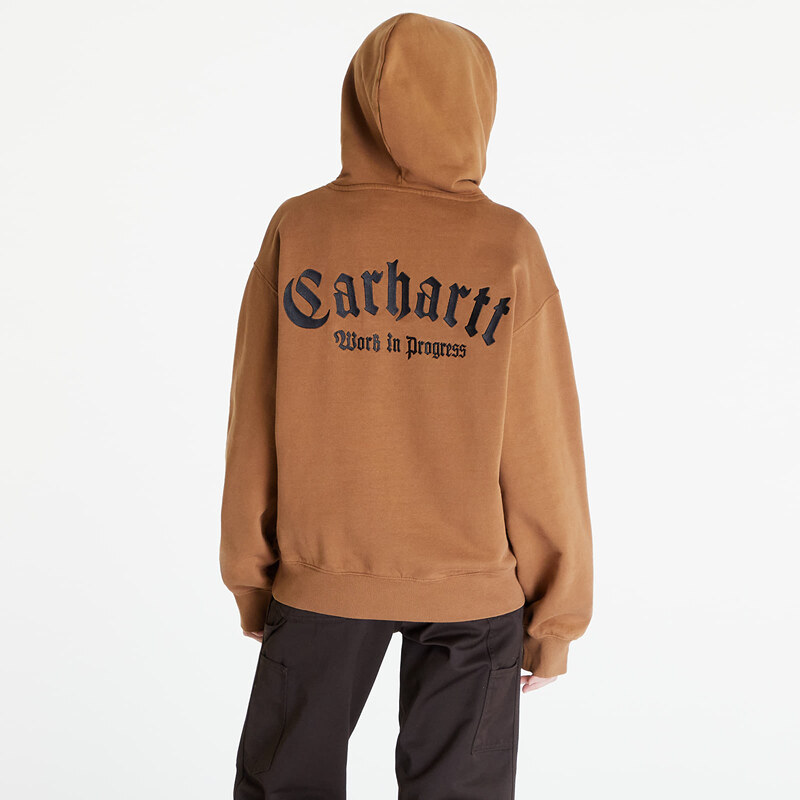 Carhartt WIP Hooded Onyx Script Sweat UNISEX Hamilton Brown/ Black