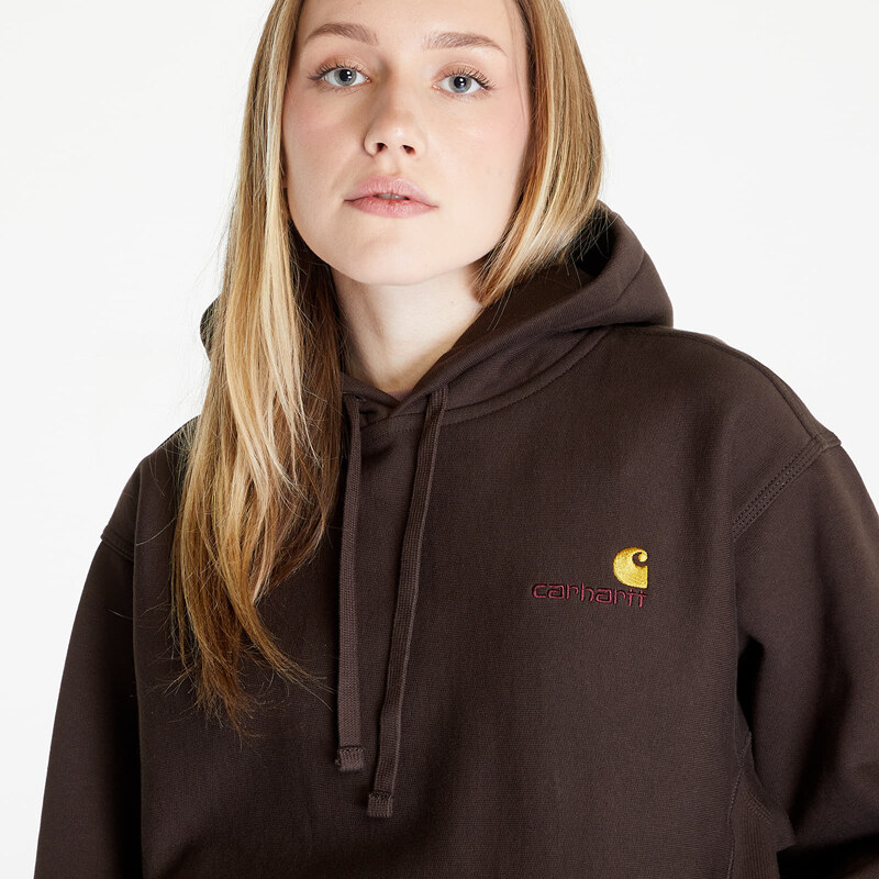 Pánská mikina Carhartt WIP Hooded American Script Sweat UNISEX Tobacco