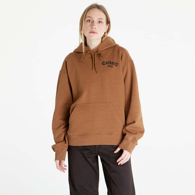 Carhartt WIP Hooded Onyx Script Sweat UNISEX Hamilton Brown/ Black