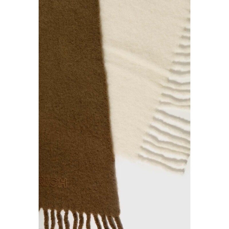 Vlněná šála Woolrich Alpaca Wool Ombre Scarf hnědá barva, CFWWAC0174FRUT3552