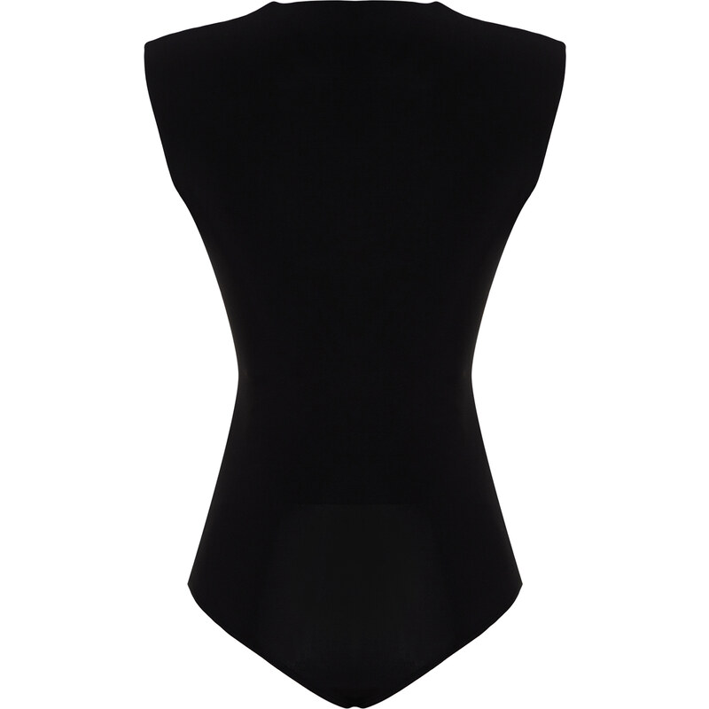 Trendyol Black Collar Detailed Knitted Bodysuit