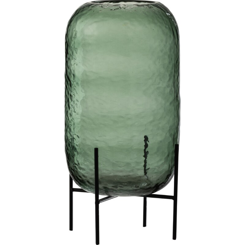 Zelená skleněná váza J-line Ruggy 38 cm