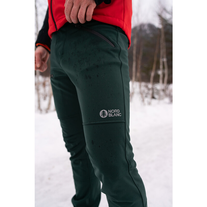 Nordblanc Zelené pánské zateplené softshellové kalhoty ENERGIZE