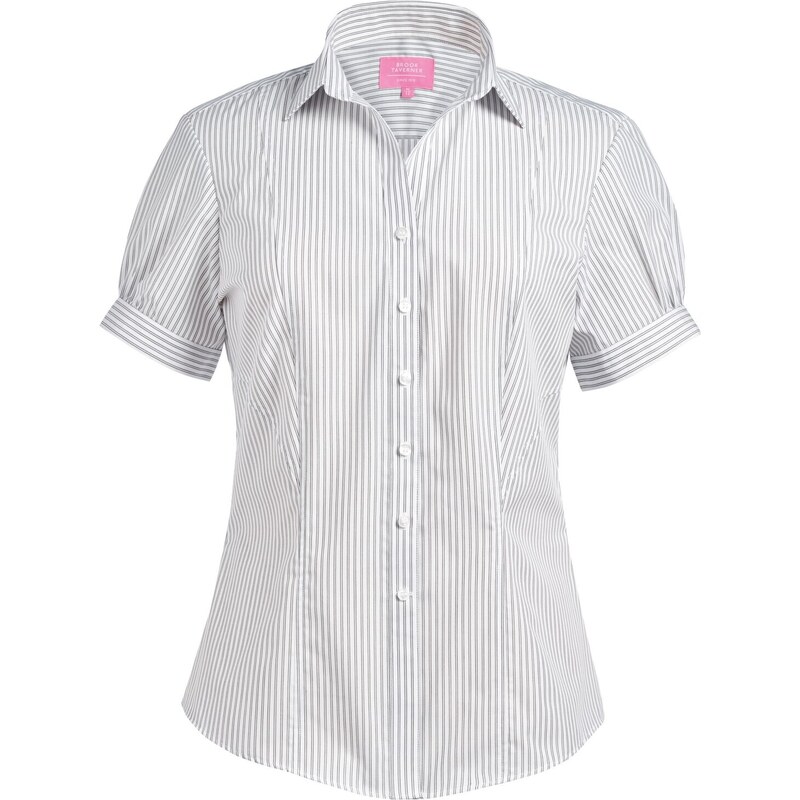 Proužkovaná dámská košile Pescara Semi fitted krátký rukáv Brook Taverner Easy Care