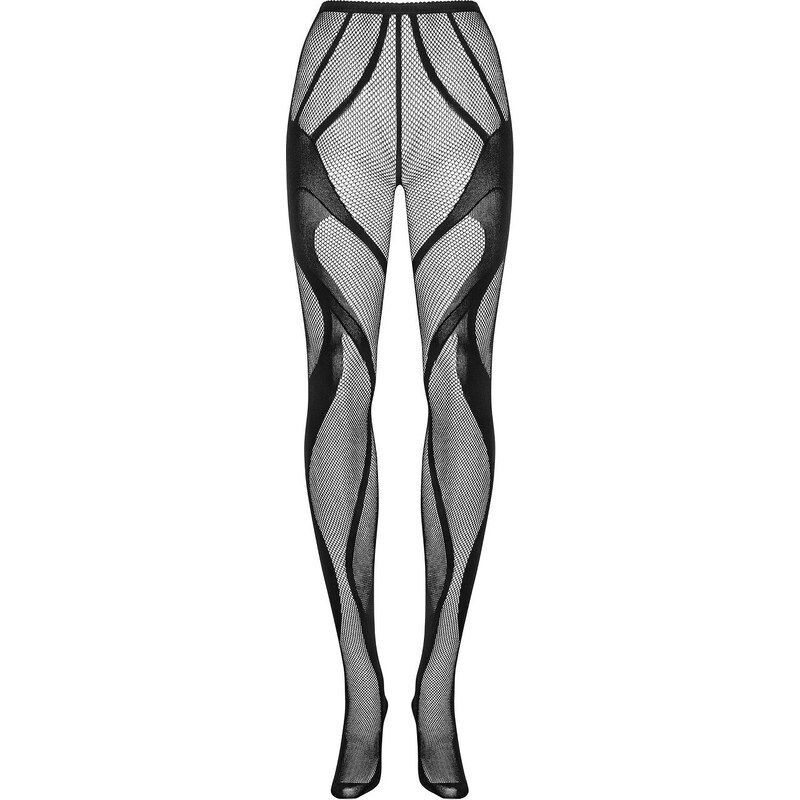 BASIC ČERNÉ VZOROVANÉ SILONKY OBSESSIVE S336 TIGHTS S-L Černá