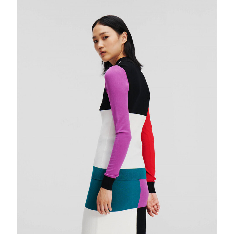 SVETR KARL LAGERFELD COLOUR BLOCK TURTLE NECK