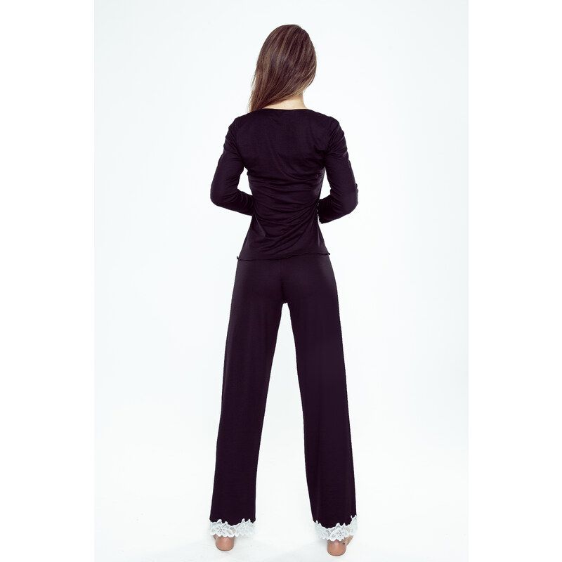 Pyjamas Eldar First Lady Arleta length/r S-XL black-ecru 099