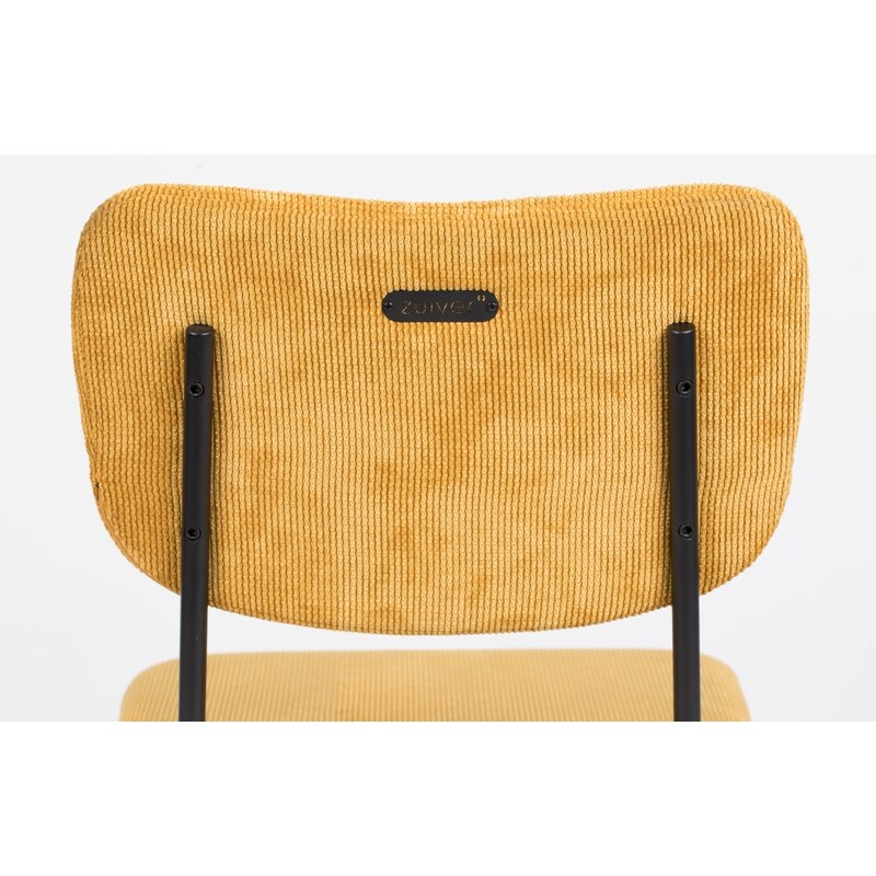 Žlutá manšestrová barová židle ZUIVER BENSON 64,5 cm