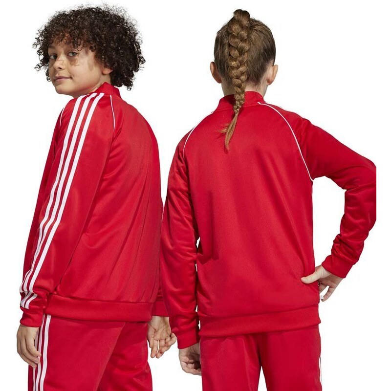 Dětská mikina adidas Originals červená barva, s aplikací