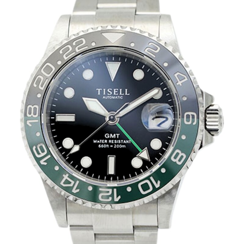 Tisell Watch GMT MIYOTA Green-Black