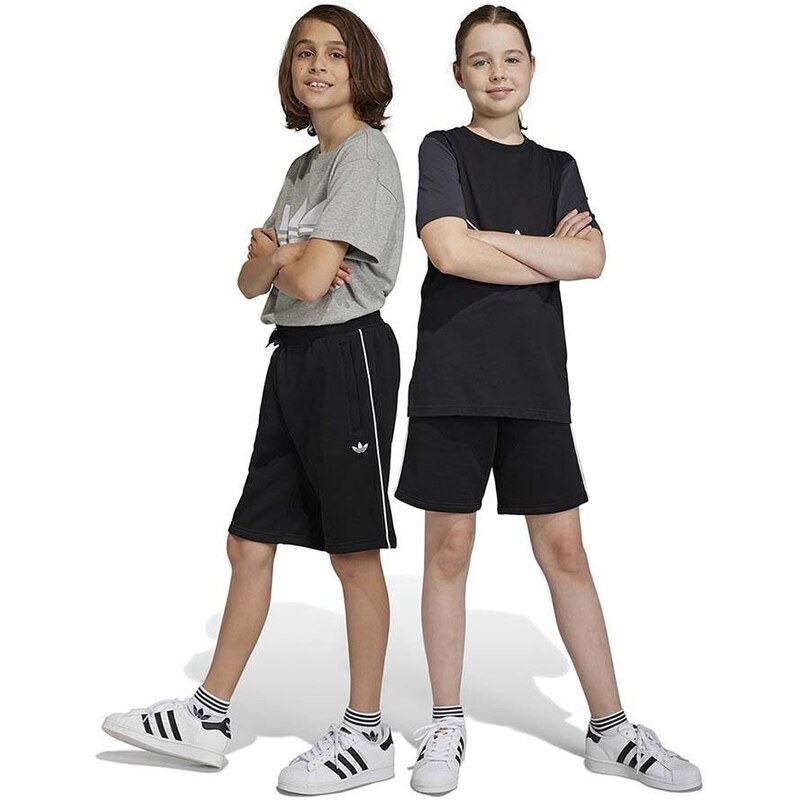 Dětské kraťasy adidas Originals černá barva, hladké, nastavitelný pas