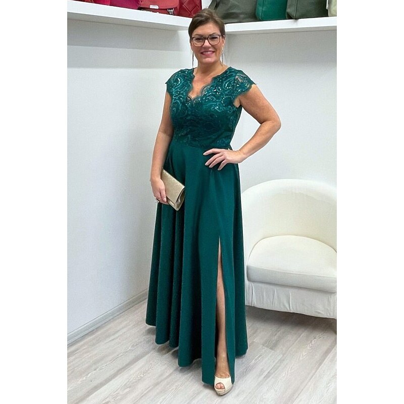Zelené společenské šaty Bosca Fashion Crystal