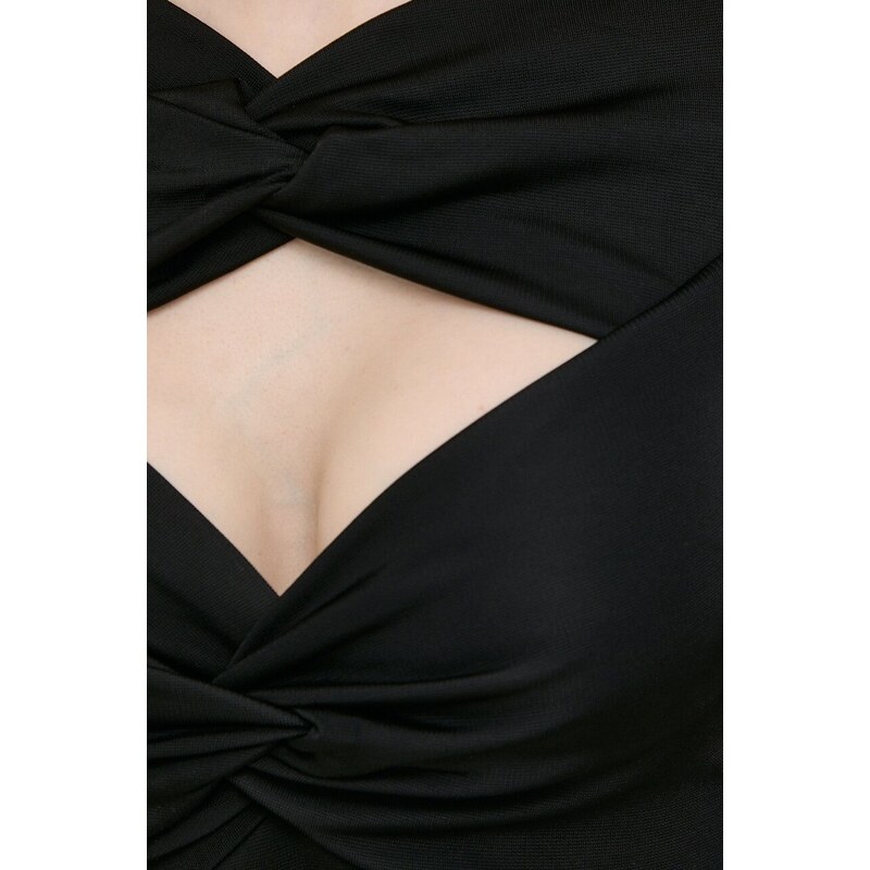Tričko s dlouhým rukávem Karl Lagerfeld černá barva