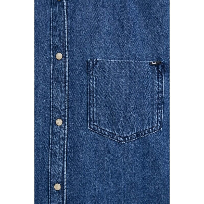 Džínová košile Pepe Jeans dámská, regular, s klasickým límcem